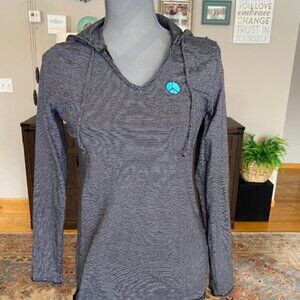 Life is Good, Women's size Small, Black/White striped